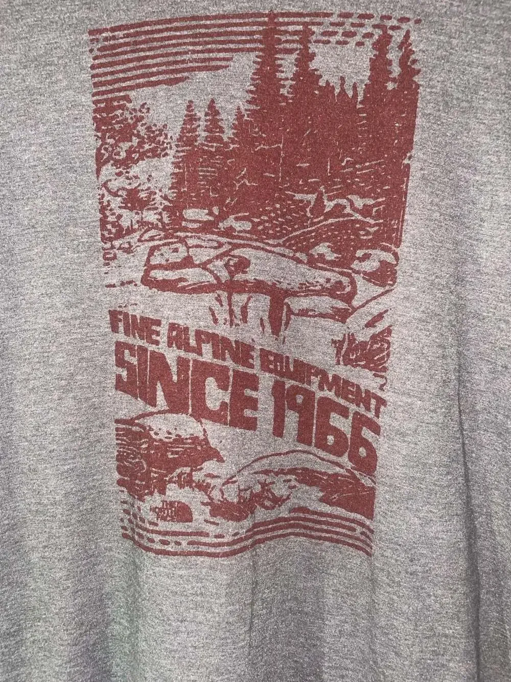 The North Face Mens Gray Fine Alpine Equipment Since 1966 Graphic T-Shirt L